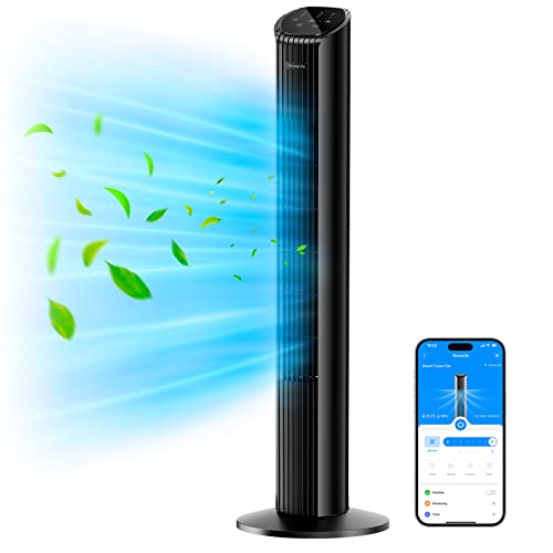 GoveeLife 91.4 cm (36 Zoll) intelligenter Turmventilator für Schlafzimmer, oszillierender Ventilator mit automatischer Temperaturreflektion, funktioniert mit Alexa, Standventilator für Home Office von GoveeLife