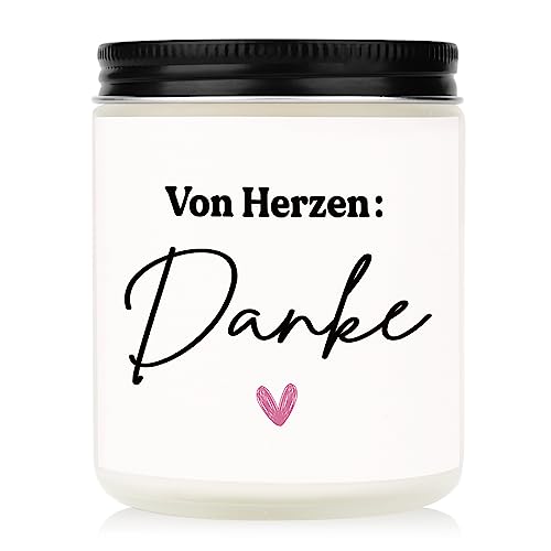 Gowelly Dankeschön Geschenke für Männer Frauen - Duftkerze im Glas, Danke Geschenke für Mama Papa Freundin Lehrer und Hebamme, Abschiedsgeschenk Kollegen, Thanksgiving von Gowelly