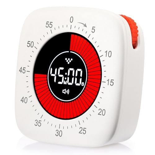 Visueller Timer, Digitaler 60 Minuten Countdown Timer, Kinderschreibtisch und Küchentimer, Homeschool Supplies Zeitmanagement Werkzeug für Lernen Arbeiten Kochen von Gowkeey