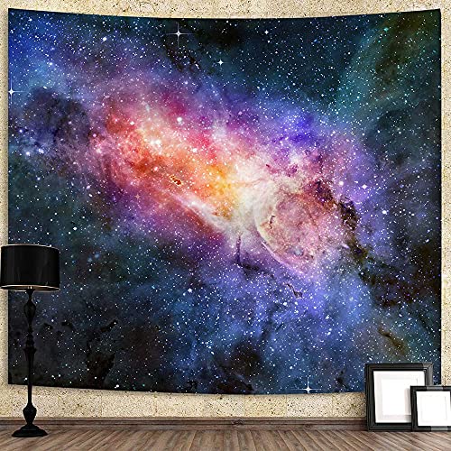 Wandteppich, Galaxie, bunt, Sternenhimmel, Universum, Weltraum mit Sternen, Wandbehang, Polyester, für Zuhause, Schlafzimmer, Wohnzimmer, Dekoration, 130 x 152 cm von Gowwfud