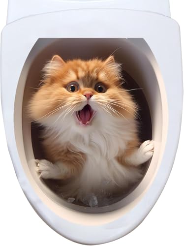 Deko Aufkleber WC Deckel Toilettendeckel 3D Wilde Tiere Toilettensitz Aufkleber 29CM PVC WC Deckel Bad Klo Aufkleber Sticker Umweltfreundliche PVC-Aufkleber Für Toiletten Für Badezimmer von Gowxs