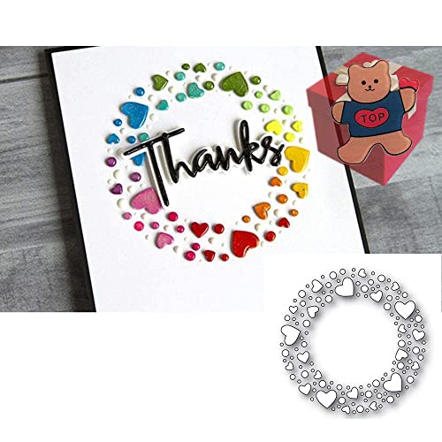 Herz-Kreis-Stanzformen für Kartenherstellung, Herz-Kreis, Stanzschablonen für DIY, Scrapbooking, Fotoalbum, dekorative Prägepapier von Gowxs