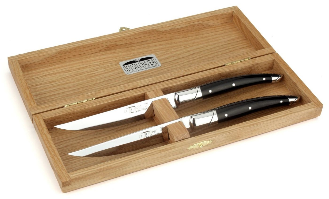 Goyon-Chazeau Steakmesser 68 2C 2er Set - Griff Ebenholz - Stahl glänzend - Holzbox Goyon-Chazeau Steakmesser 68 2C 2er Set - Griff Ebenholz - Stahl glänzend - Holzbox von Goyon-Chazeau