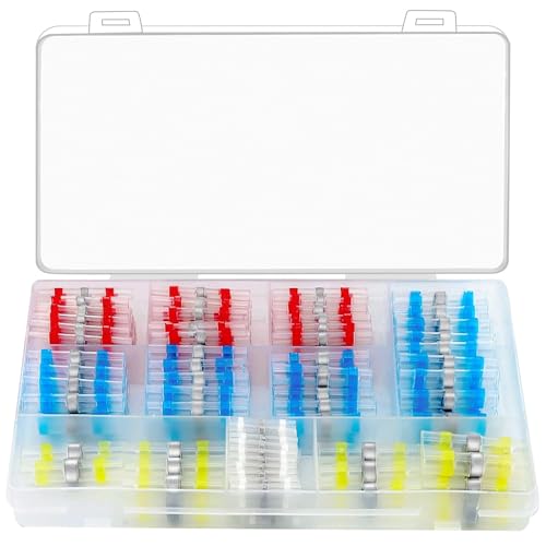 Goysen Lötverbinder Set 220 Stk, Kabelverbinder Wasserdicht mit Transparent Schrumpfschlauch, 4 Größen Kabel Quetschverbinder Set Goysen Lötverbinder Set 220 Stk, Kabelverbinder Wasserdicht mit Transparent Schrumpfschlauch, 4 Größen Kabel Quetschverbinder Set von Goysen