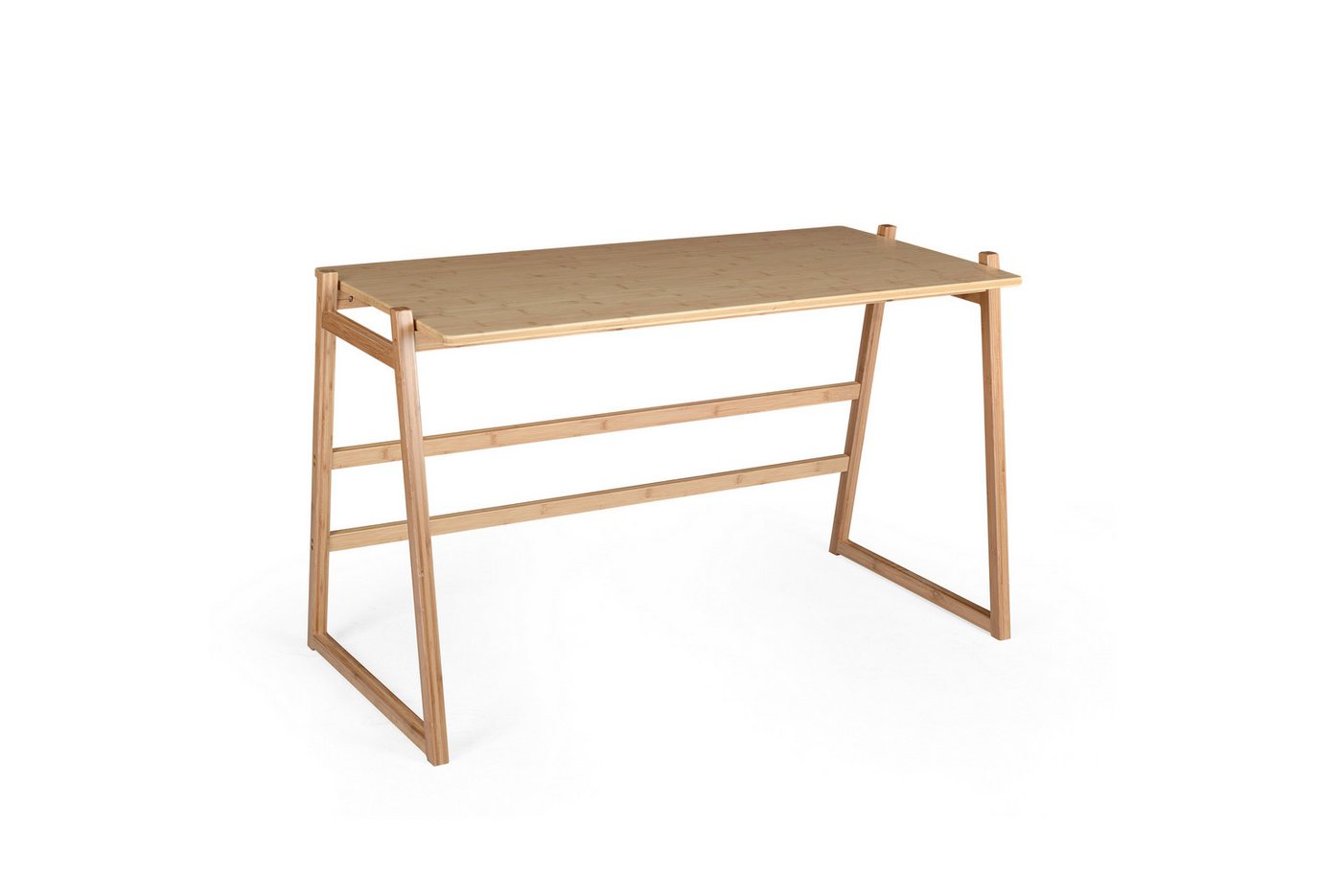 Gozos Schreibtisch aus Bambus Computertisch, 105/125 cm, Homeoffice, einfacher Aufbau von Gozos