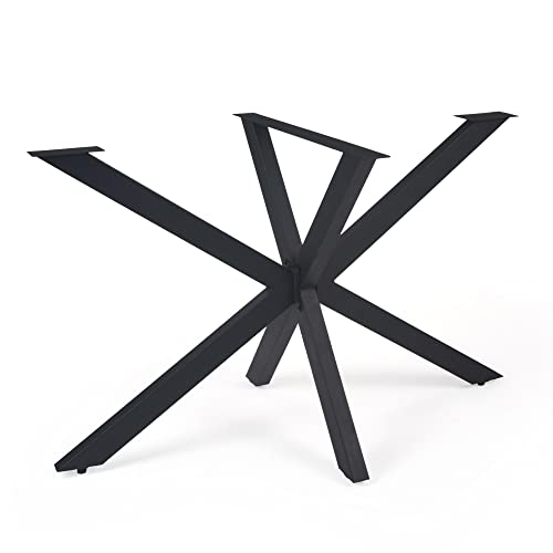 Gozos Spider Tischbeine Metall Schwarz | DIY Esstisch oder Konferenztisch, Gartentisch, Stabil, Industriedesign, Massiv | einfache Montage Möbelfüße | H71 x B68 x L120 cm von Gozos