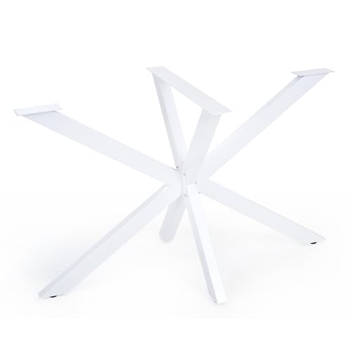 Gozos Spider Tischbeine Metall Weiß | DIY Esstisch oder Konferenztisch, Gartentisch, Stabil, Industriedesign, Massiv | einfache Montage Möbelfüße | H71 x B68 x L120 cm von Gozos