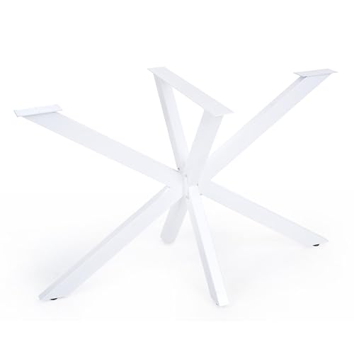 Gozos Spider Tischbeine Metall Weiß | DIY Esstisch oder Konferenztisch, Gartentisch, Stabil, Industriedesign, Massiv | einfache Montage Möbelfüße | H71 x B78 x L150 cm von Gozos
