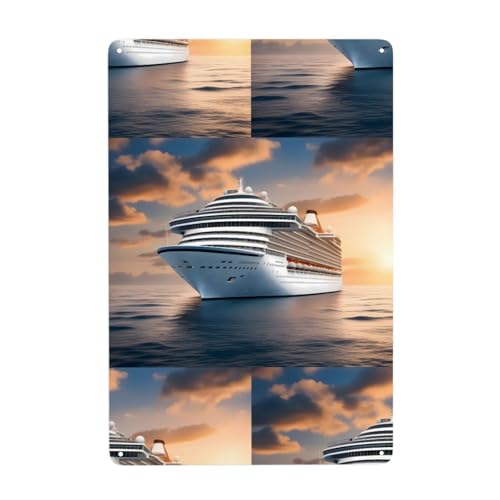 Gpkgsigt Dekoratives Gemälde mit Kreuzfahrtschiff auf dem Meer, 20,3 x 30,5 cm, aus Weißblech, verschleißfest und langlebig Gpkgsigt Dekoratives Gemälde mit Kreuzfahrtschiff auf dem Meer, 20,3 x 30,5 cm, aus Weißblech, verschleißfest und langlebig von Gpkgsigt