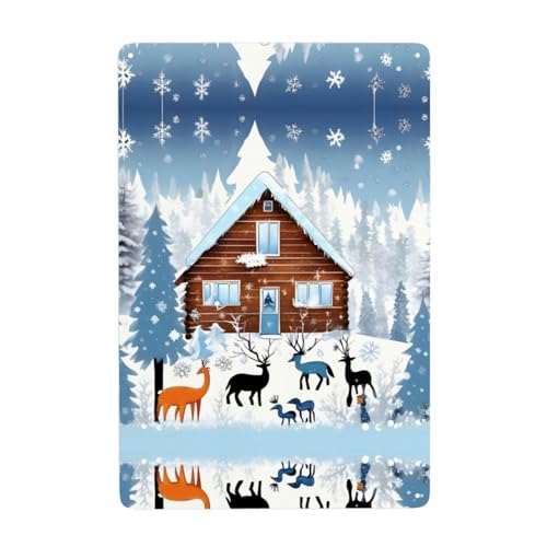 Gpkgsigt Dekoratives Gemälde mit Winterrehkitz, 20,3 x 30,5 cm, aus Weißblech, verschleißfest und langlebig Gpkgsigt Dekoratives Gemälde mit Winterrehkitz, 20,3 x 30,5 cm, aus Weißblech, verschleißfest und langlebig von Gpkgsigt