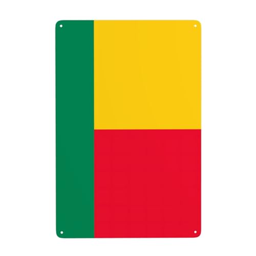 Gpkgsigt Flagge von Benin, dekorative Malerei, 20,3 x 30,5 cm, aus Weißblech, verschleißfest und langlebig Gpkgsigt Flagge von Benin, dekorative Malerei, 20,3 x 30,5 cm, aus Weißblech, verschleißfest und langlebig von Gpkgsigt