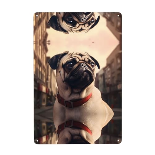 Gpkgsigt Mops-Druckdose, dekoratives Gemälde, 20,3 x 30,5 cm, aus Weißblech, verschleißfest und langlebig Gpkgsigt Mops-Druckdose, dekoratives Gemälde, 20,3 x 30,5 cm, aus Weißblech, verschleißfest und langlebig von Gpkgsigt