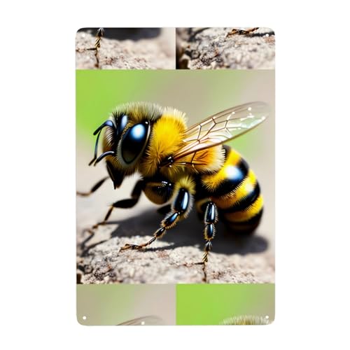 Gpkgsigt Niedliche kleine Bienen-Druckdose, dekoratives Gemälde, 20,3 x 30,5 cm, aus Weißblech, verschleißfest und langlebig Gpkgsigt Niedliche kleine Bienen-Druckdose, dekoratives Gemälde, 20,3 x 30,5 cm, aus Weißblech, verschleißfest und langlebig von Gpkgsigt