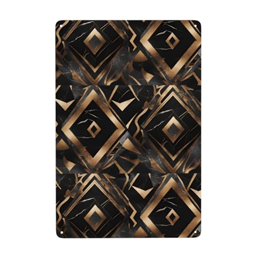 Gpkgsigt Schwarz-goldenes Steinmuster, Druckdose, dekoratives Gemälde, 20,3 x 30,5 cm, aus Weißblech, verschleißfest und langlebig Gpkgsigt Schwarz-goldenes Steinmuster, Druckdose, dekoratives Gemälde, 20,3 x 30,5 cm, aus Weißblech, verschleißfest und langlebig von Gpkgsigt