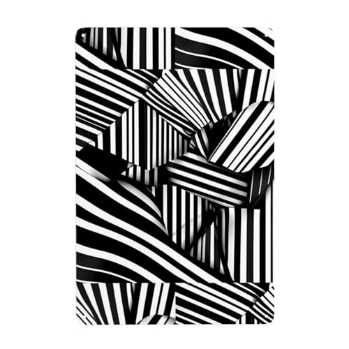 Gpkgsigt Schwarz-weiße geometrische Linien, Druckdose, dekoratives Gemälde, 20,3 x 30,5 cm, aus Weißblech, verschleißfest und langlebig Gpkgsigt Schwarz-weiße geometrische Linien, Druckdose, dekoratives Gemälde, 20,3 x 30,5 cm, aus Weißblech, verschleißfest und langlebig von Gpkgsigt