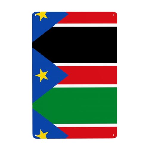 Gpkgsigt Südsudan-Flagge aus Zinn, dekoratives Gemälde, 20,3 x 30,5 cm, aus Weißblech, verschleißfest und langlebig Gpkgsigt Südsudan-Flagge aus Zinn, dekoratives Gemälde, 20,3 x 30,5 cm, aus Weißblech, verschleißfest und langlebig von Gpkgsigt