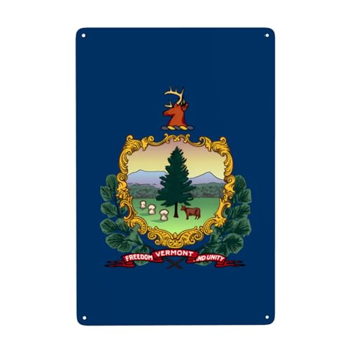Gpkgsigt Vermont Staatsflaggen-Druckdose, dekoratives Gemälde, 20,3 x 30,5 cm, aus Weißblech, verschleißfest und langlebig Gpkgsigt Vermont Staatsflaggen-Druckdose, dekoratives Gemälde, 20,3 x 30,5 cm, aus Weißblech, verschleißfest und langlebig von Gpkgsigt