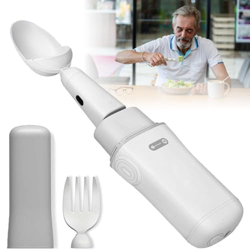 Parkinson-Löffel Für Handzittern - Mit Löffel Und Gabel, Parkinson-Löffel (Batterielebensdauer: 180 Min.), Besteck Für Handzittern Und Arthritis, Für Parkinson-Patienten von GplHAIN