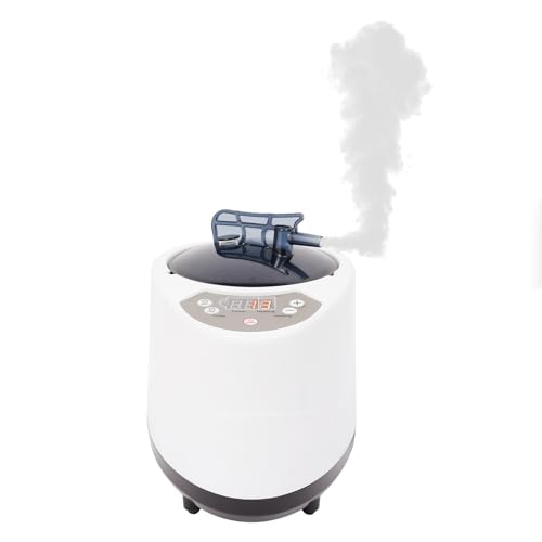 1000W Dampfgenerator 3L Mobile Dampferzeuger 9 Stufen Temperatur 0-60 Timer Dampftopf mit LED-Display Dampfmaschine Dampfgarer-Set für Sauna Zelt Fußbadewanne von Gqouur