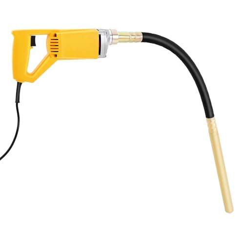 800W Elektrischer Betonrüttler, Flaschenrüttler 4500 U/min Schwingungsamplitude 2.8mm, Innenrüttler Vibrationswelle Länge 1 M, Betonverdichter für den Betonbau von Brücken Tunneln Straßen und Häusern von Gqouur
