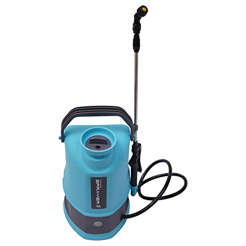 Drucksprüher 5L Akku-Drucksprühgerät 42-80cm Verstellbaren Teleskopischen Sprühstab Automatischen und Manuellen Spritzmodi Elektrischer Pflanzensprüher mit 2×2600mA Batterien für Pflanzenbewässerung von Gqouur