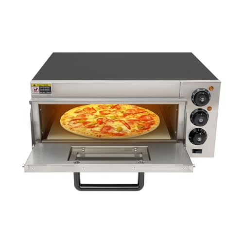 Elektrischer Pizzaofen 2000W Temperaturbereich 50-350℃ 0-30min Timer Pizzabackofen mit Fahnenstein und Handgriff für Restaurants Bäckereien von Gqouur