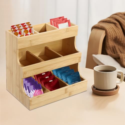 Gqouur Teebeutelorganizer aus Bambus, 3 Etagen Teebeutelhalter mit 9 Staufächern für die Teebeutel Aufbewahrung extra 27x 17.5x 24 cm Gqouur Teebeutelorganizer aus Bambus, 3 Etagen Teebeutelhalter mit 9 Staufächern für die Teebeutel Aufbewahrung extra 27x 17.5x 24 cm von Gqouur