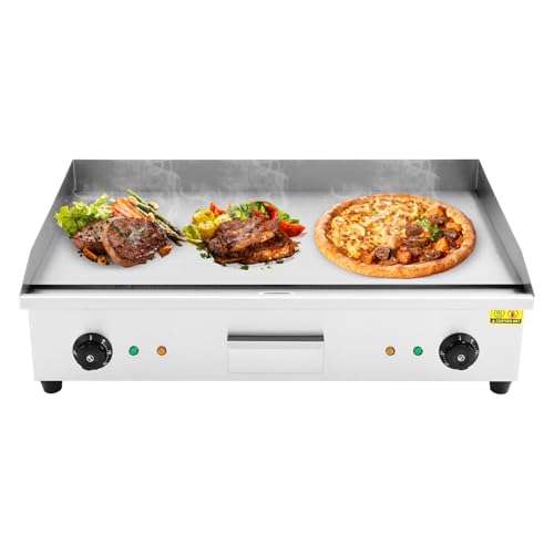 Profi Gastro Grillplatte elektrisch 4.4KW 2 Zonen stufenlos regelbar je 50-300 °C Elektro Griddleplatte mit 1 Fettschublade für Familie gewerblichen Küchen 72.7×40×23cm Profi Gastro Grillplatte elektrisch 4.4KW 2 Zonen stufenlos regelbar je 50-300 °C Elektro Griddleplatte mit 1 Fettschublade für Familie gewerblichen Küchen 72.7×40×23cm von Gqouur