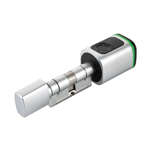 Türschloss Fingerabdruck IP53 Schließzylinder 60mm Mikro-Typ-C Notstromanschluss, Elektronisches Türschloss Haustür Smart Lock mit Schlüssel und IC-Karte und App für 35-45mm Tür von Gqouur