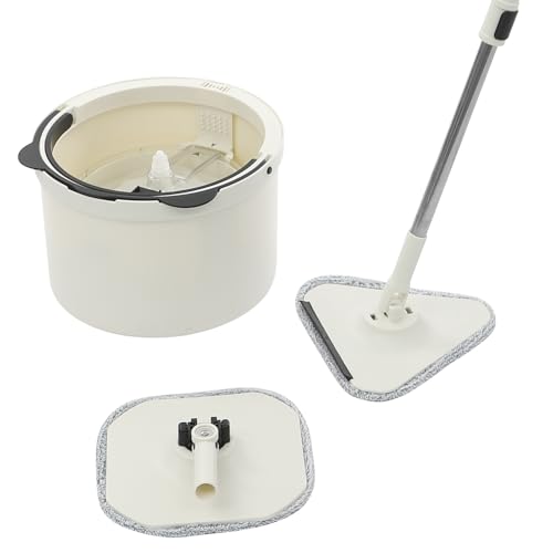 Wischmopp Set mit Eimer 360° Spin & Rinse & Wringing System Länge Verstellbares Design Bodenwischer Set mit 5 Mop-Reinigungstücher für alle Bodenarten Wischmopp Set mit Eimer 360° Spin & Rinse & Wringing System Länge Verstellbares Design Bodenwischer Set mit 5 Mop-Reinigungstücher für alle Bodenarten von Gqouur
