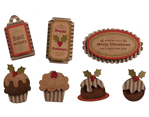 Weihnachtspudding-Packung, selbstklebend, sortiert, 7 Stück von Gr