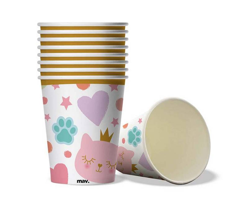Grabo Einwegbecher Pappbecher Cat Princess 200ml/8Stk., 100% Papier, Pappe Grabo Einwegbecher Pappbecher Cat Princess 200ml/8Stk., 100% Papier, Pappe von Grabo