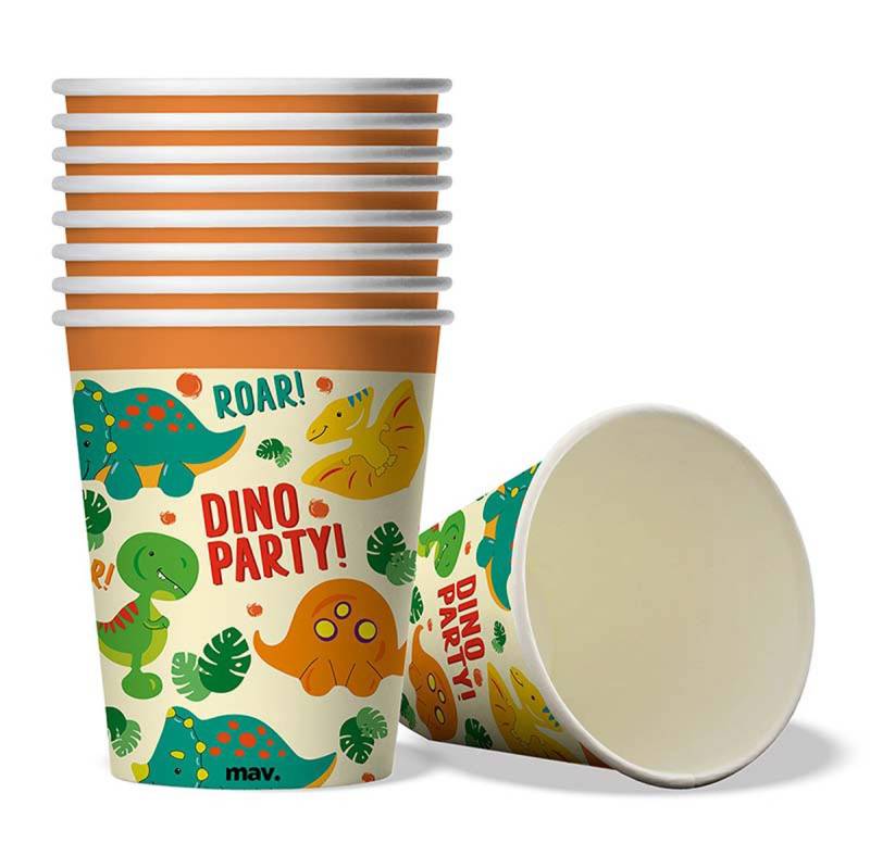 Grabo Einwegbecher Pappbecher Dinosaurier 200ml/8Stk., 100% Papier, Pappe Grabo Einwegbecher Pappbecher Dinosaurier 200ml/8Stk., 100% Papier, Pappe von Grabo