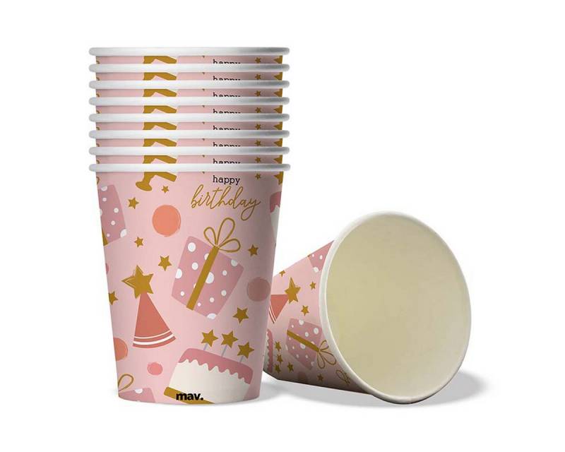 Grabo Einwegbecher Pappbecher HB Rose Confetti 200ml/8Stk., 100% Papier, Pappe Grabo Einwegbecher Pappbecher HB Rose Confetti 200ml/8Stk., 100% Papier, Pappe von Grabo