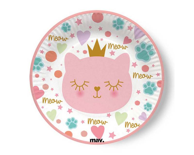 Grabo Pappteller Pappteller 'Cat Princess', Ø18cm/8Stk. von Grabo