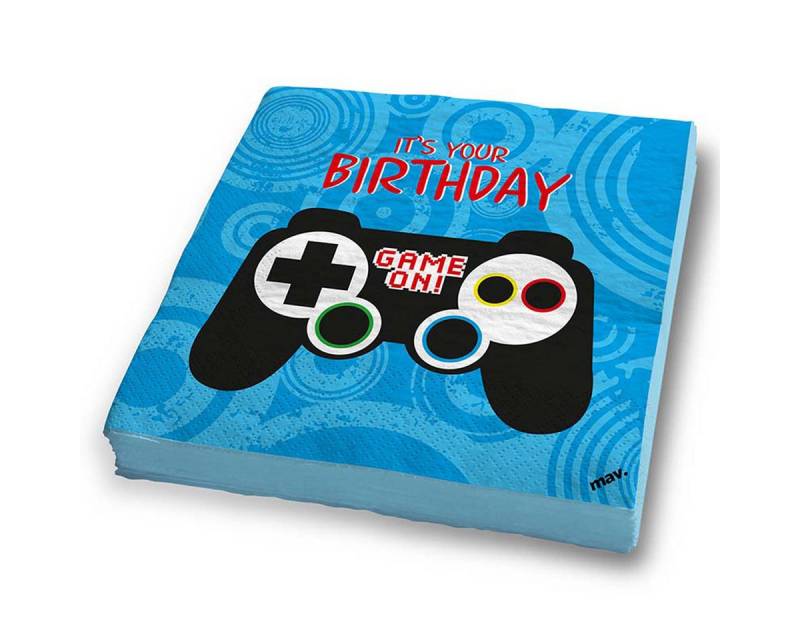 Grabo Hängedekoration Servietten Happy Birthday Game Controller 33x33cm/ von Grabo