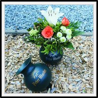 Grabvase Friedhofsvase "Kugel" Mit Beschriftung Grabvase Friedhofsvase "Kugel" Mit Beschriftung von Grabschmuckshop