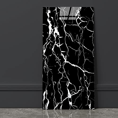 Grace Baltic - 1,08 m²/6 Stück Selbstklebend Marmor Beste Qualität Wandpaneele Wandverkleidung PVC-Verkleidung Wanddeko Wandtattoos elastisch 2mm Stärke (Schwarz-Weiss) von Grace Baltic