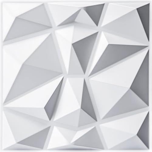 Grace Baltic - 30 Stück 3D Wandpaneele Diamant Hochsteifes PVC, 30 x 30 cm, Wasserfest, Hitzebeständig, Geruchsneutral, 3D Wandpaneele Dekoren Wandverkleidung Deckenpaneele (Weiß) von Grace Baltic