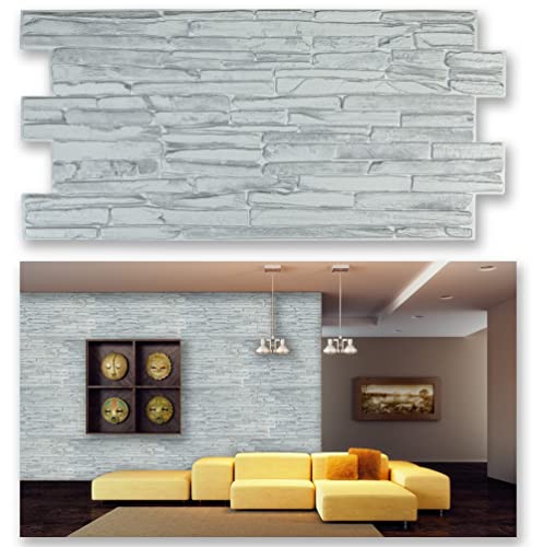 Grace Baltic - 3D-Wandpaneele für Innenwanddekoration, nicht klebend, dünn und elastisch, PVC-Kunst (14, Quartzite) von Grace Baltic