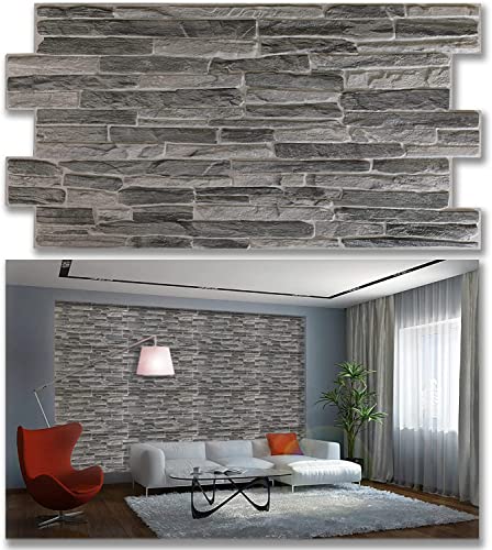 Grace Baltic - 3D-Wandpaneele für Innenwanddekoration, nicht klebend, dünn und elastisch, PVC-Kunst (16, Dark Slate) von Grace Baltic