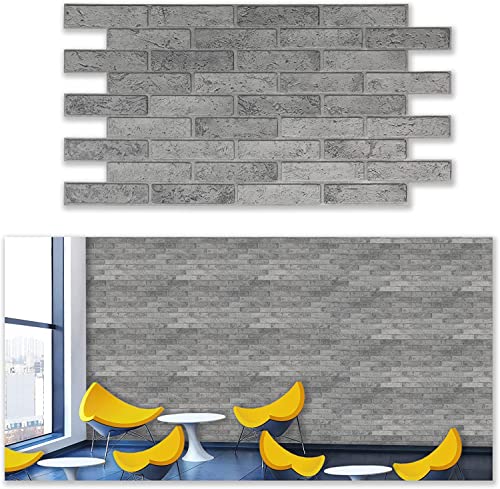 Grace Baltic - 3D-Wandpaneele für Innenwanddekoration, nicht klebend, dünn und elastisch, PVC-Kunst Grauer Ziegel (18 stück / 8.82 m2) von Grace Baltic