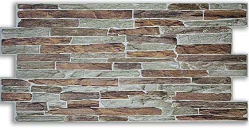 Grace Baltic - 3D Wandpaneele für Innenwanddekoration nicht klebend dünn und elastisch PVC Panels Innenwanddekoration Wandtätowierungen Material PVC 3D (28 Stück / 13.72 m2), Gibraltar von Grace Baltic