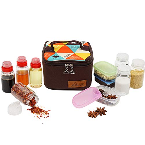 Gracelaza Set von 4 Gewürzdosen 3 Ölflasche 3 Frische Box Für Salz Pfeffer Spice Shaker Gewürz Topf mit Tasche für Camping/Reisen/Picknick #1 von Gracelaza