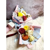 Abschluss-Geschenkstrauss | Sola Holz Blumenstrauß |Gratis Individueller Geschenkanhänger Blumen, Eukalyptus |Geburtstag, Jubiläum, Erstkommunion von GraciousGiftsOfLove