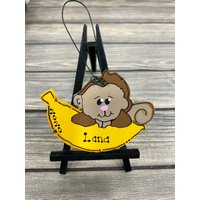 Affe Banane Personalisierter Christbaumschmuck Holz Affe Banane Personalisierter Christbaumschmuck Holz von GraciousGiggles