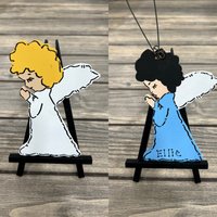 Erstkommunion Taufengel Personalisierter Christbaumschmuck Holz von GraciousGiggles