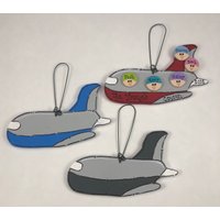 Flugzeug Urlaubsreise Personalisierter Christbaumschmuck Holz von GraciousGiggles