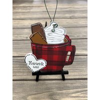 Heiße Schokolade Tasse Personalisierte Weihnachtsbaum Ornament Holz von GraciousGiggles