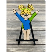 Personalisierte Holz-Sportgymnastik - Ihr Kind Winterbaumschmuck Name Weihnachtsfeiertag Handbemalt von GraciousGiggles